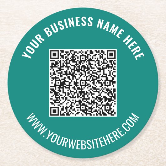 Aangepaste QR-code en tekstpapier Onderzetters van (Voorkant)