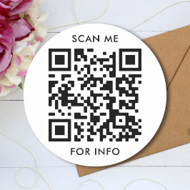 Aangepaste QR-code en tekstsjabloon Ronde Sticker