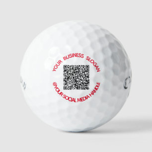Aangepaste QR-code en tekststempels Golfballen Sja