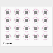 Aangepaste QR-code en tekststickers Uw kleuren Ronde Sticker (Vel)
