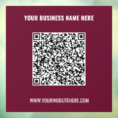 Aangepaste QR-code en tekstvenster Cling Kleuren k Raamsticker (Vel 3)