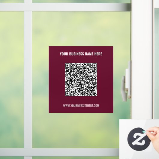Aangepaste QR-code en tekstvenster folie - Kies kl Raamsticker (Huis)