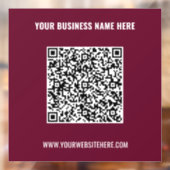 Aangepaste QR-code en tekstvenster folie Stelt kle Raamsticker (Vel 2)