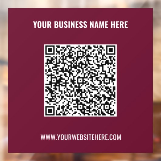 Aangepaste QR-code en tekstvenster folie Stelt kle Raamsticker (Vel 2)