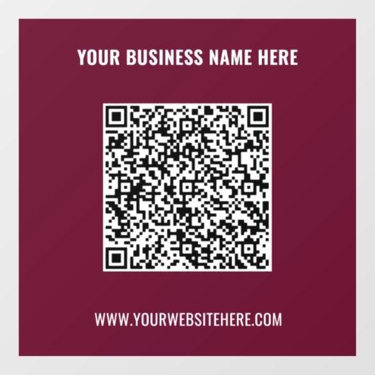 Aangepaste QR-code en tekstvensterfolie Kies kleur Raamsticker (Vel)