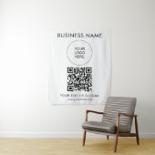 Aangepaste QR Code Event Seminar Party Logo Tekst Wandkleed (In situ)