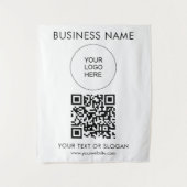 Aangepaste QR Code Event Seminar Party Logo Tekst Wandkleed (Voorkant)
