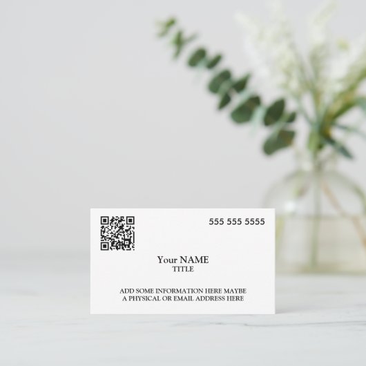 Aangepaste QR-code Executive Visitekaartje (Staand voorkant)