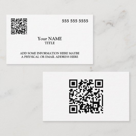 Aangepaste QR-code Executive Visitekaartje (Voorkant / Achterkant)