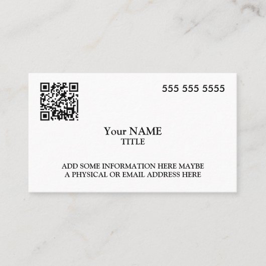 Aangepaste QR-code Executive Visitekaartje (Voorkant)