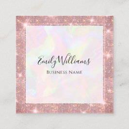 Aangepaste QR-code Faux Holografische Mode Vierkante Visitekaartje