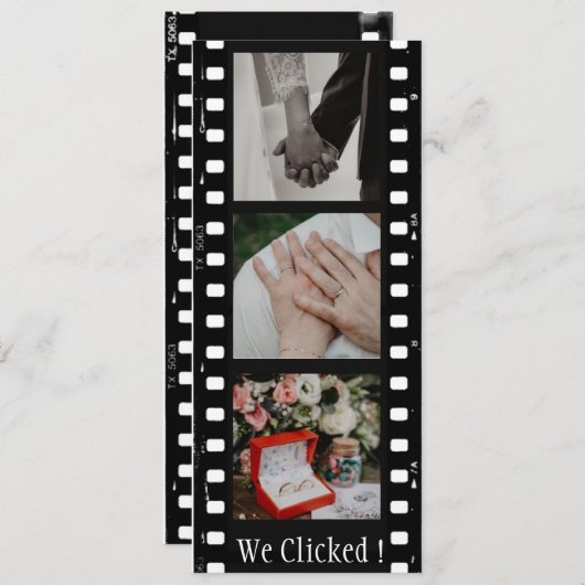 Aangepaste QR Code Film Strip Photo Booth Bladwijz Save The Date (Voorkant / Achterkant)