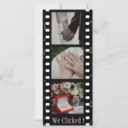 Aangepaste QR Code Film Strip Photo Booth Bladwijz Save The Date (Voorkant)