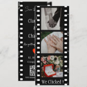 Aangepaste QR-code filmstrook fotohokje bladwijzer Save The Date (Voorkant / Achterkant)