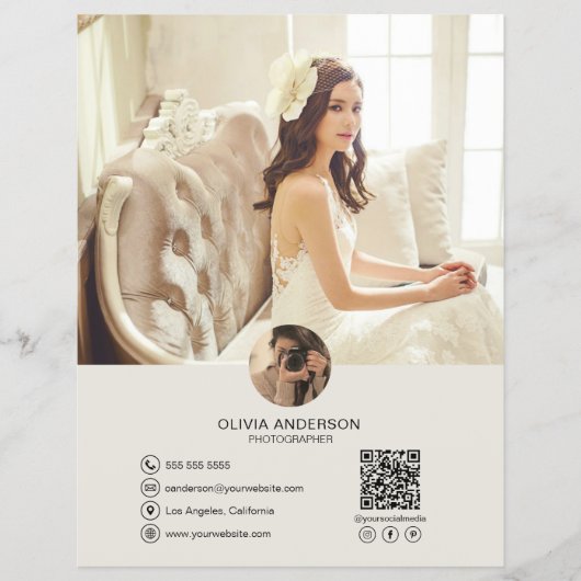 Aangepaste QR-code foto sociale media zakelijk Flyer (Voorkant)