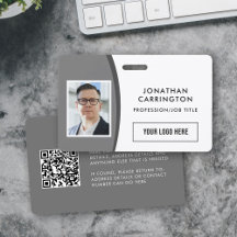 Aangepaste QR-code fotologo grijs werknemers-ID-ba