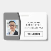 Aangepaste QR-code fotologo grijs werknemers-ID-ba Badge (Voorzijde)