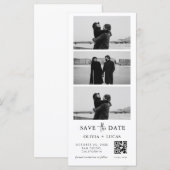 Aangepaste QR-code fotostrip trouwkaart Save The D (Voorkant / Achterkant)