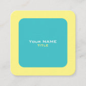 Aangepaste QR-code geel en blauw Vierkante Visitekaartje (Voorkant)