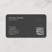 Aangepaste QR-code gemerkt sjabloon Elegante Zwart Visitekaartje (Achterkant)