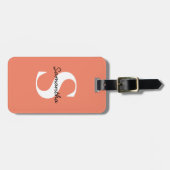 Aangepaste QR-code gepersonaliseerde monogram reiz Bagagelabel (Voorkant horizontaal)