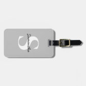 Aangepaste QR-code gepersonaliseerde monogram reiz Bagagelabel (Voorkant horizontaal)