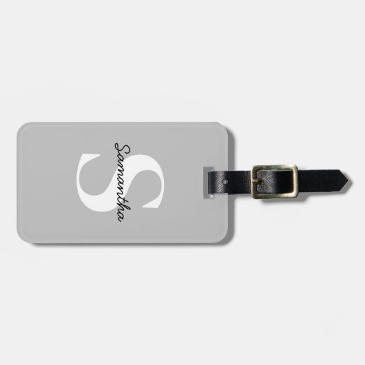 Aangepaste QR-code gepersonaliseerde monogram reiz Bagagelabel (Voorkant horizontaal)