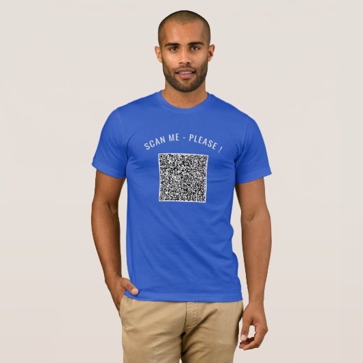 Aangepaste QR Code Grappig T-Shirt Ontwerp Je Eige (Voorkant volledig)