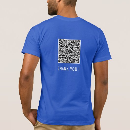 Aangepaste QR Code Grappig T-Shirt Ontwerp Je Eige (Achterkant)