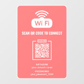 Aangepaste QR Code Gratis WIFI Wachtwoord Netwerk Raamsticker (Vel)
