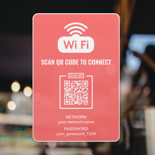 Aangepaste QR Code Gratis WIFI Wachtwoord Netwerk  Raamsticker