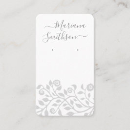 Aangepaste QR-code grijs witte oorbellen displayka Visitekaartje