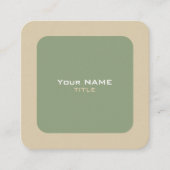 Aangepaste QR-code groen en beige Vierkante Visitekaartje (Voorkant)