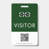 Aangepaste QR-code groene bezoeker Badge (Achterkant)