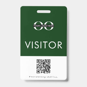 Aangepaste QR-code groene bezoeker Badge