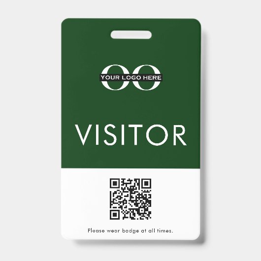 Aangepaste QR-code groene bezoeker Badge (Voorzijde)