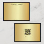 Aangepaste QR-code handgeschreven script naam Goud Notitiekaartje (Voorkant / Achterkant)