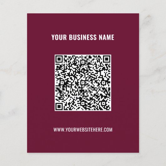 Aangepaste QR Code Info en tekst flyer - Kies kleu (Achterkant)