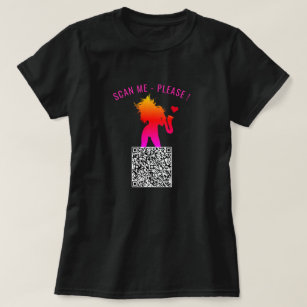 Aangepaste QR-code Info Scan me Funny Party T-Shir T-shirt