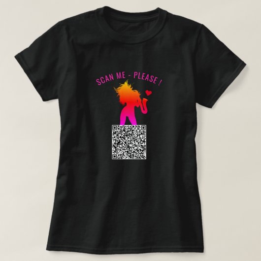 Aangepaste QR-code Info Scan me Funny Party T-Shir T-shirt (Design voorkant)