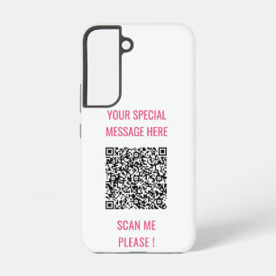 Aangepaste QR-code Info Uw speciale tekstbron Samsung Galaxy Hoesje
