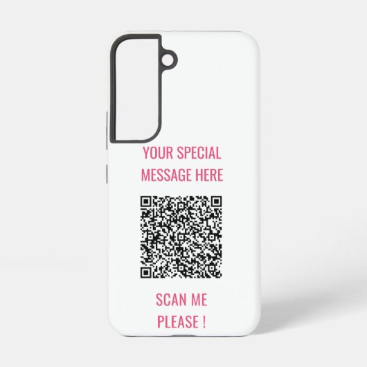 Aangepaste QR-code Info Uw speciale tekstbron Samsung Galaxy Hoesje (Achterkant)