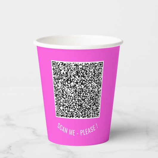 Aangepaste QR-code infoteks papieren bekers - Kies (Voorkant)