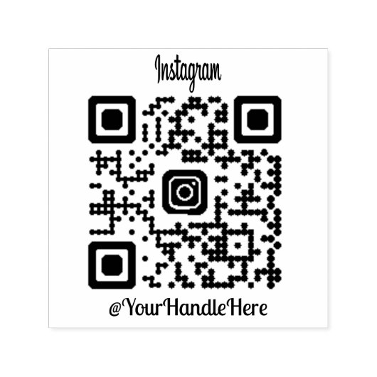 Aangepaste QR Code Instagram rubberen stempel (Design)