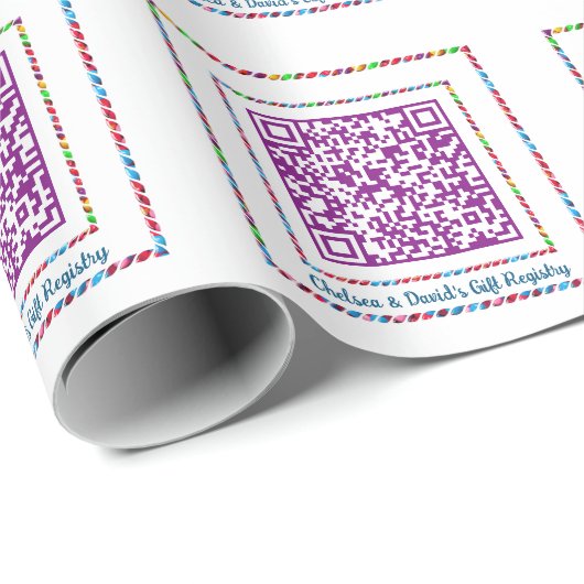 Aangepaste QR Code Jellybean Kleur Lijst Gift Regi Cadeaupapier (Rol Hoek)