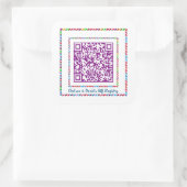 Aangepaste QR Code Jellybean Kleur Lijst Gift Regi Vierkante Sticker (Tas)
