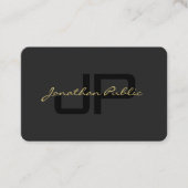 Aangepaste QR Code Kalligrafie Gouden Tekst Euro G Visitekaartje (Voorkant)