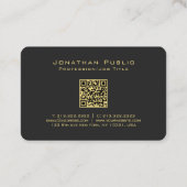 Aangepaste QR Code Kalligrafie Gouden Tekst Euro G Visitekaartje (Achterkant)