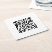 Aangepaste QR-code Kartonnen Onderzetters (Schuin)