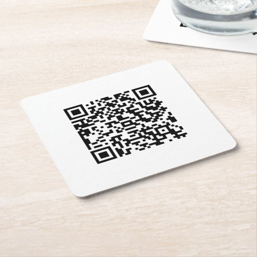 Aangepaste QR-code Kartonnen Onderzetters (Schuin)
